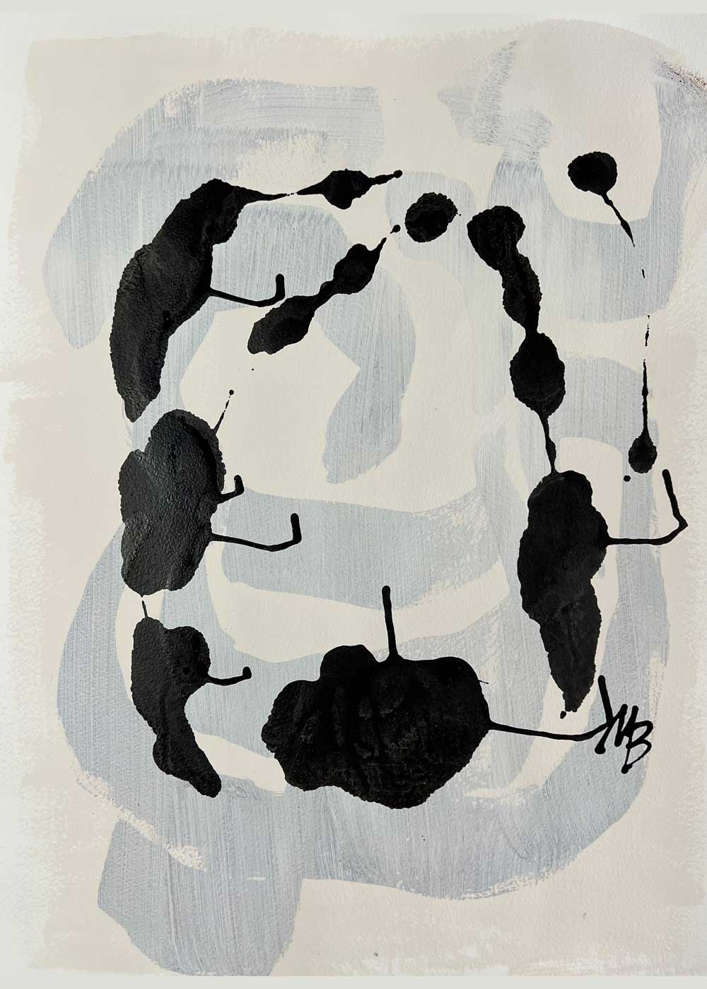 Artworks on paper by Malene Birger. FLOWERS-IN-A-CIRCLE no2