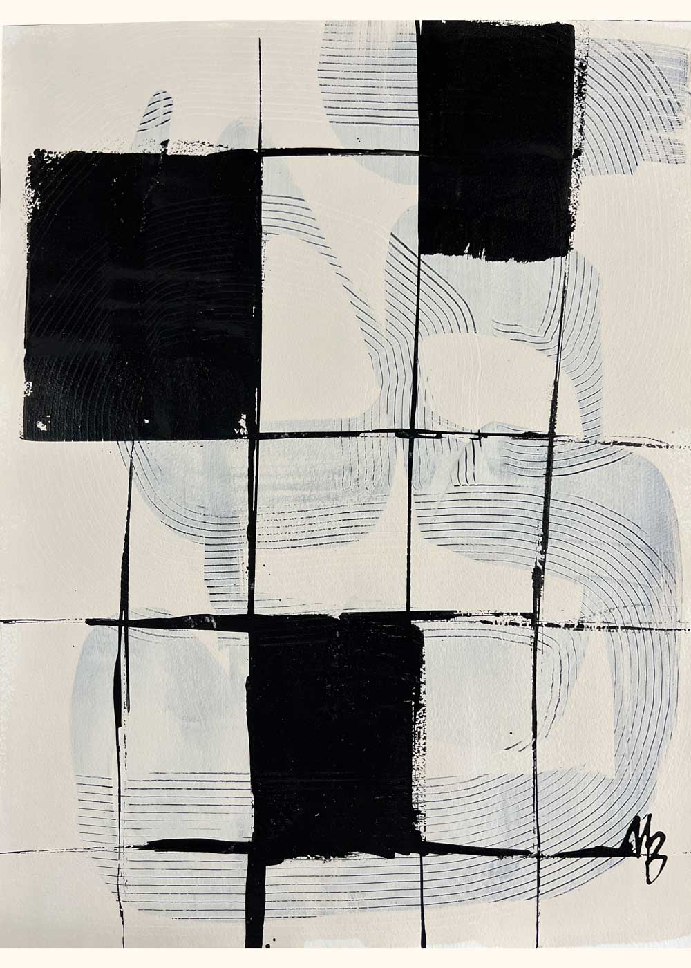 Artworks on paper by Malene Birger. BLACK-DOMINATES no2