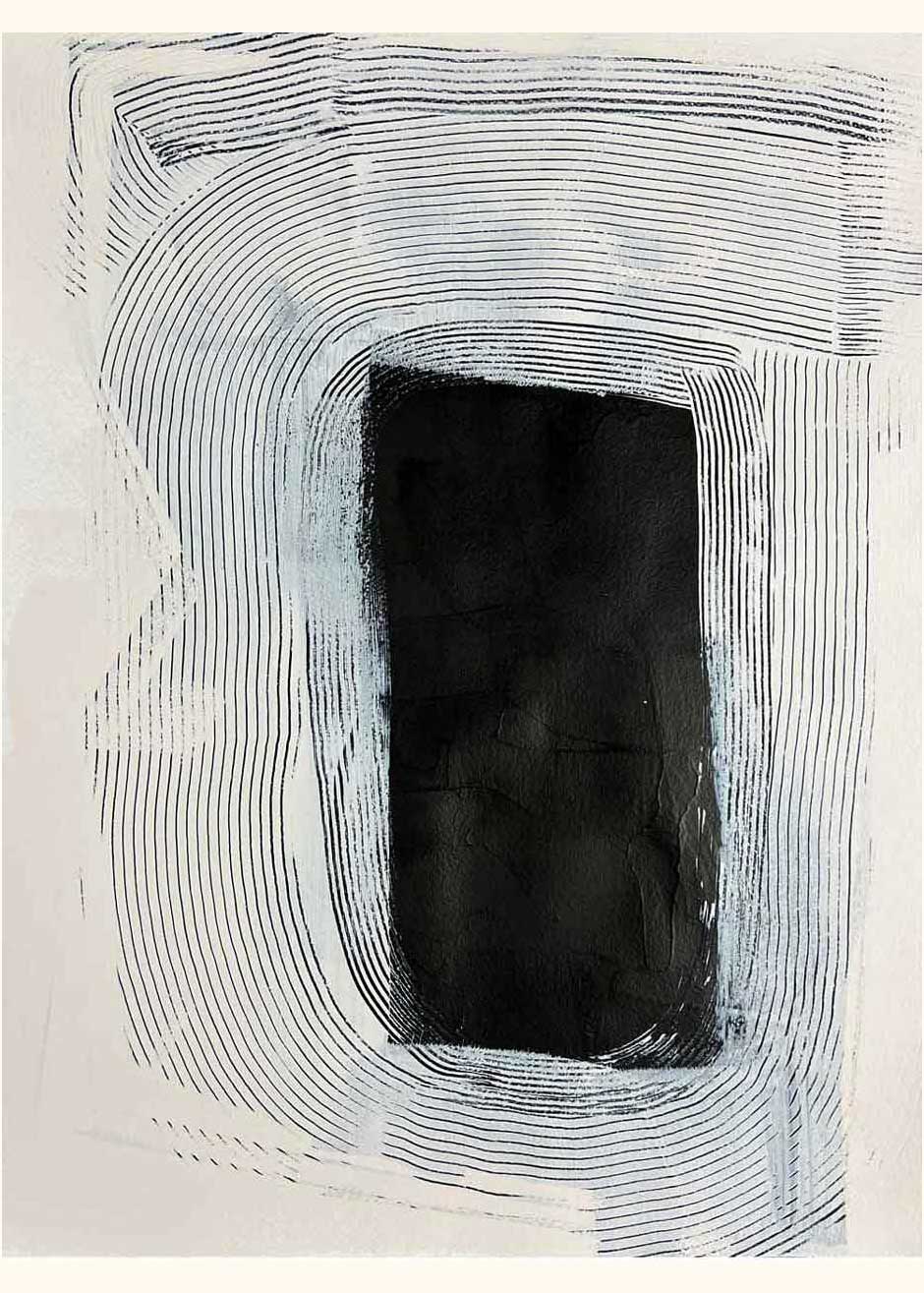 Artworks on paper by Malene Birger. BLACK-DOMINATES no3